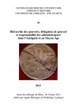 Couverture Hiérarchie des pouvoir, délégation de pouvoir et responsabilité des administrateurs dans l'Antiquité et au Moyen Age